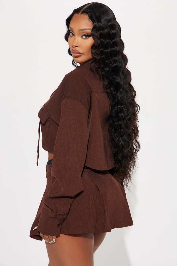 Fashion Nova Fiona Skort Set - Chocolate