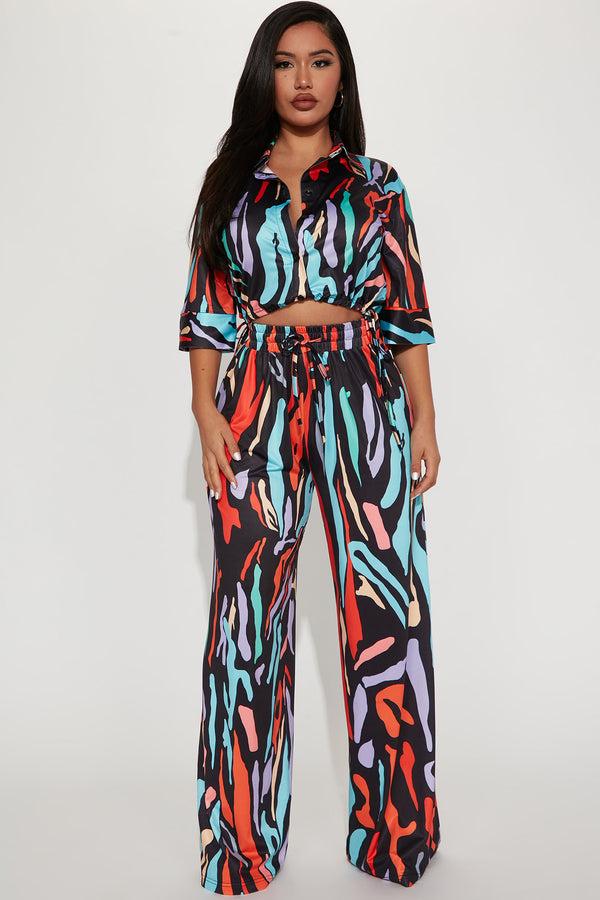 Fashion Nova Full Of Color Pant Set - Multi Color