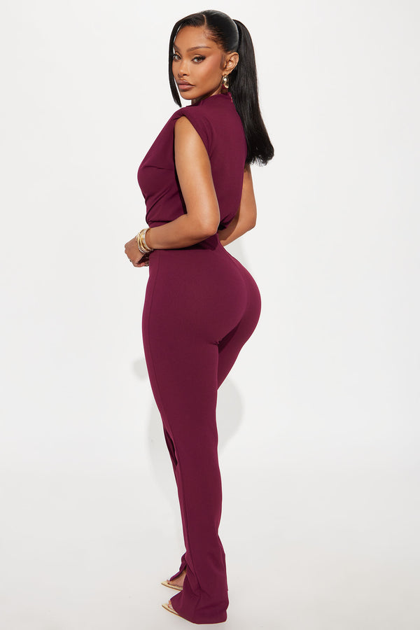 Fashion Nova Gemma Sleeveless Jumpsuit - Wine