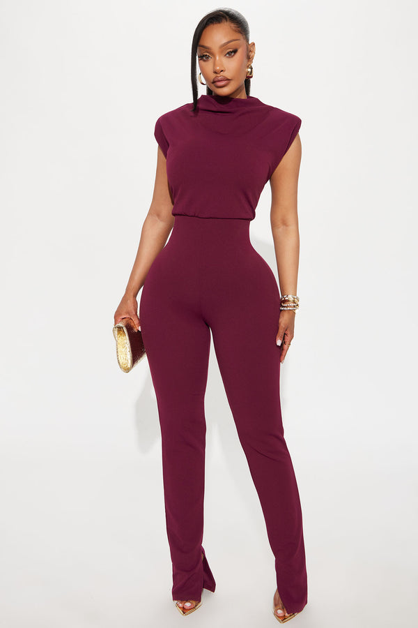 Fashion Nova Gemma Sleeveless Jumpsuit - Wine
