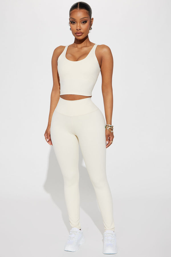 Fashion Nova Get Right Active Leggings - Cream