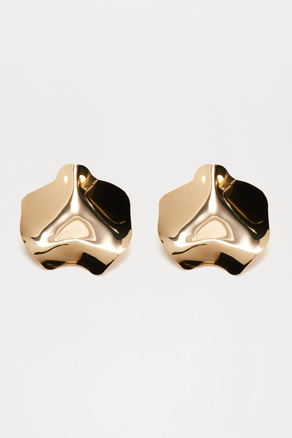 Fashion Nova Golden Foil Flakes Earrings - Gold