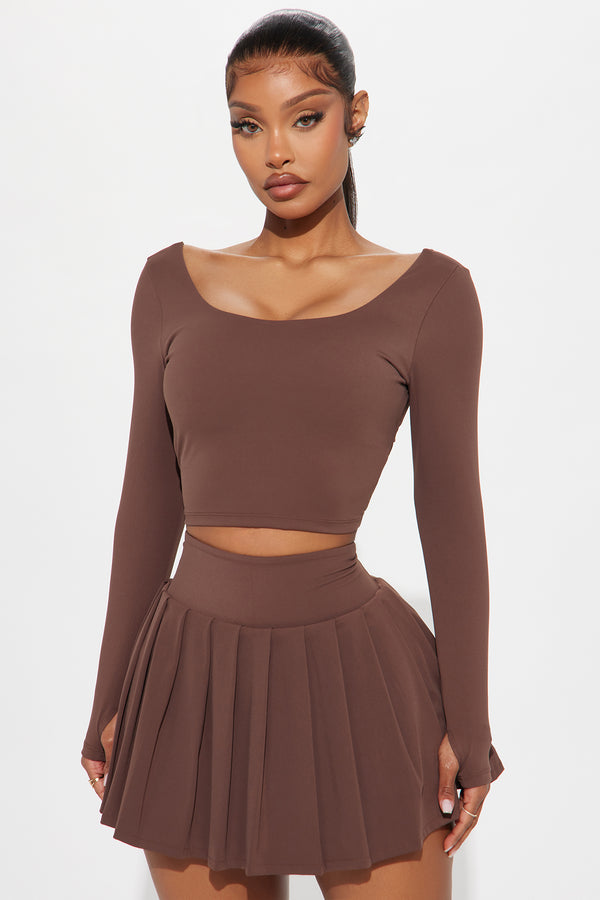 Fashion Nova Got That Glow Active Top - Chocolate