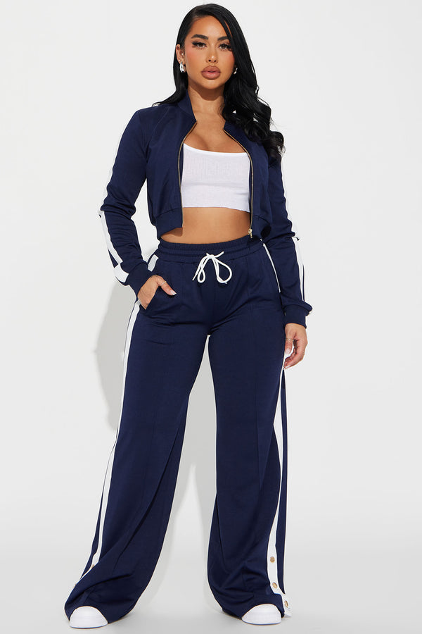 Fashion Nova Hanging Out Later Track Pant Set - Navy