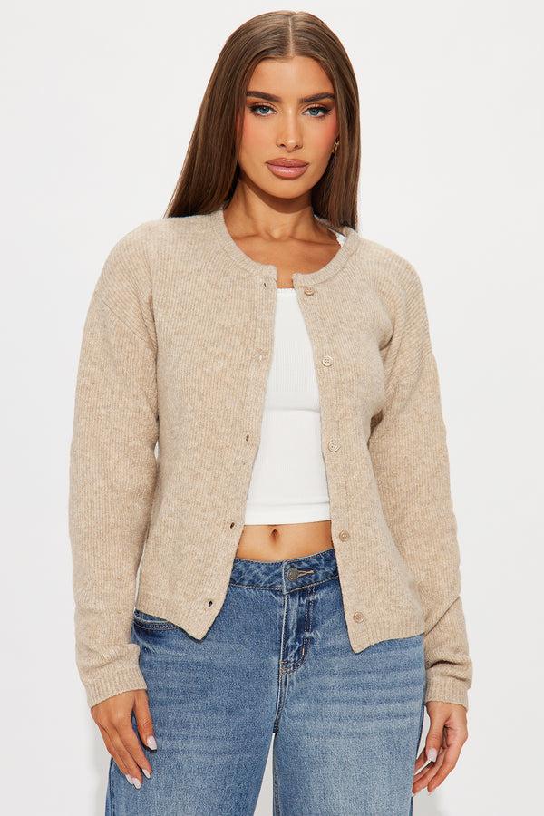 Fashion Nova In Love With Fall Cardigan - Beige