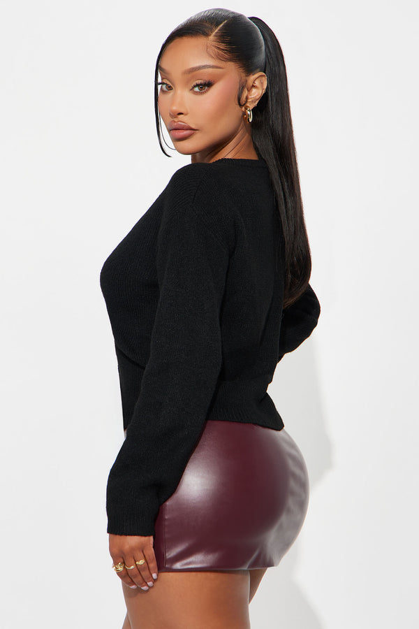 Fashion Nova In Love With Fall Cardigan - Black