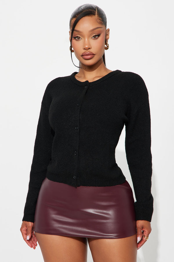 Fashion Nova In Love With Fall Cardigan - Black