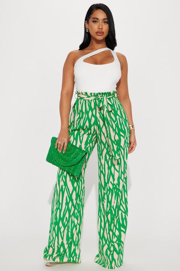 Fashion Nova In The Tropics Jumpsuit - Green/combo