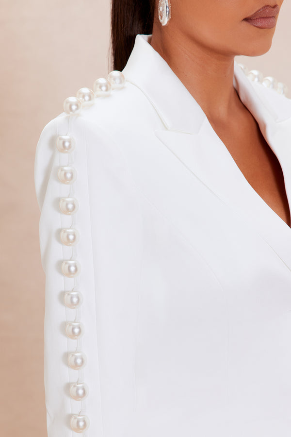 Fashion Nova Jada Embellished Short Set - White