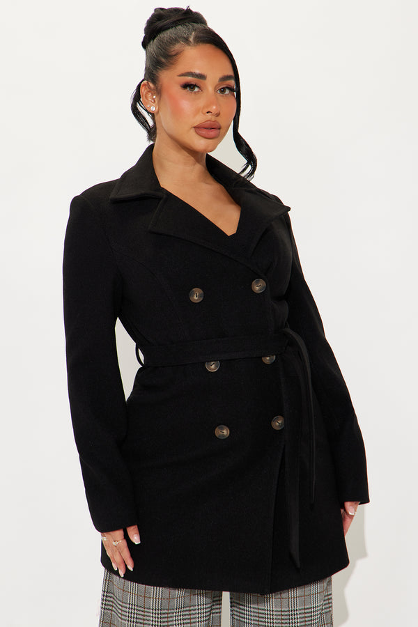 Fashion Nova Jasmine Wool Coat - Black
