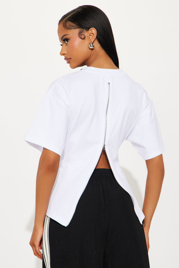 Fashion Nova Jayden Fitted T-Shirt - White