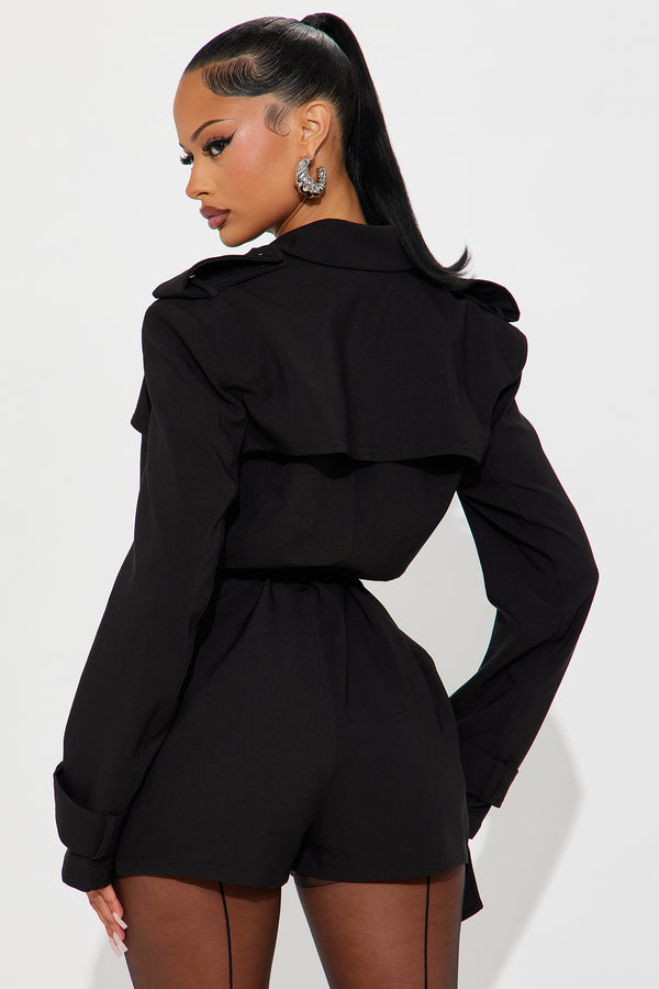 Fashion Nova Jenner Blazer Romper - Black
