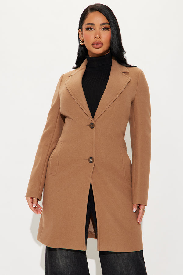 Fashion Nova Julia Wool Coat - Camel