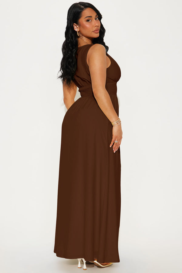 Fashion Nova Juliet Maxi Dress - Brown