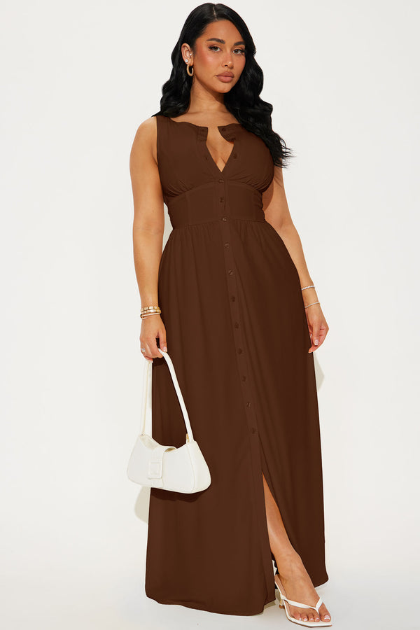 Fashion Nova Juliet Maxi Dress - Brown
