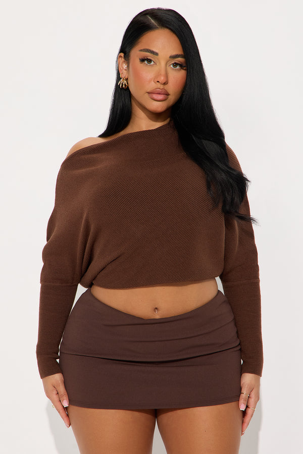 Fashion Nova Karly Sweater - Dark Brown