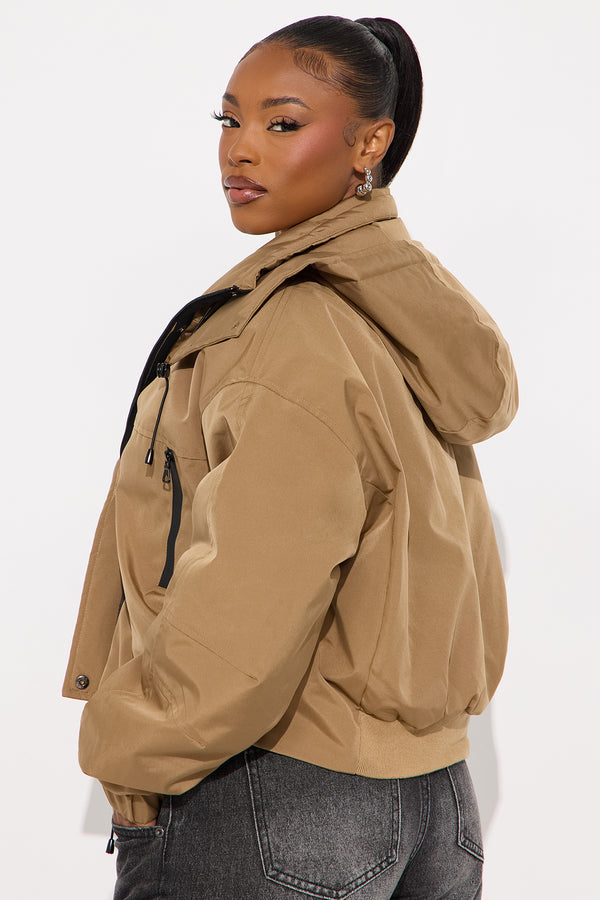 Fashion Nova Kita Windbreaker Jacket - Olive