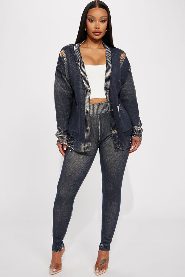 Fashion Nova Lola Washed Sweater Legging Set - Black