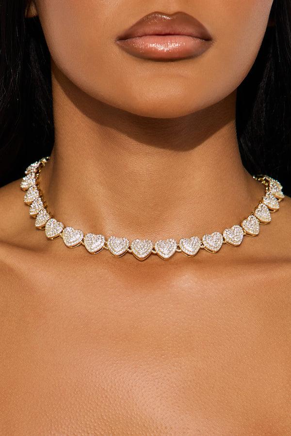 Fashion Nova LOML Heart Single Chain Necklace - Gold