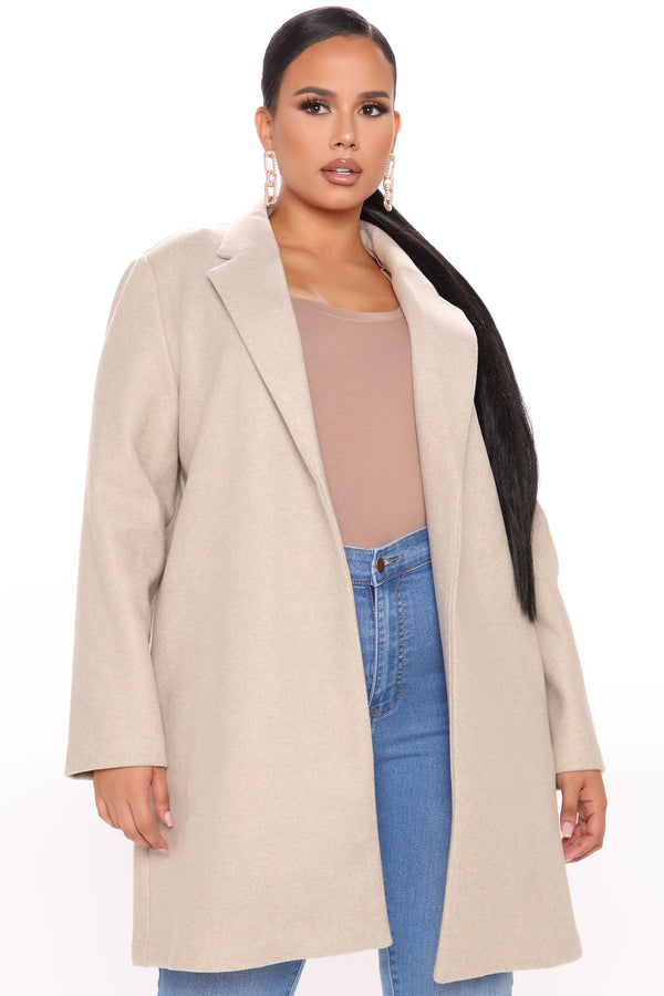 Fashion Nova Long Nights Coat - Oatmeal