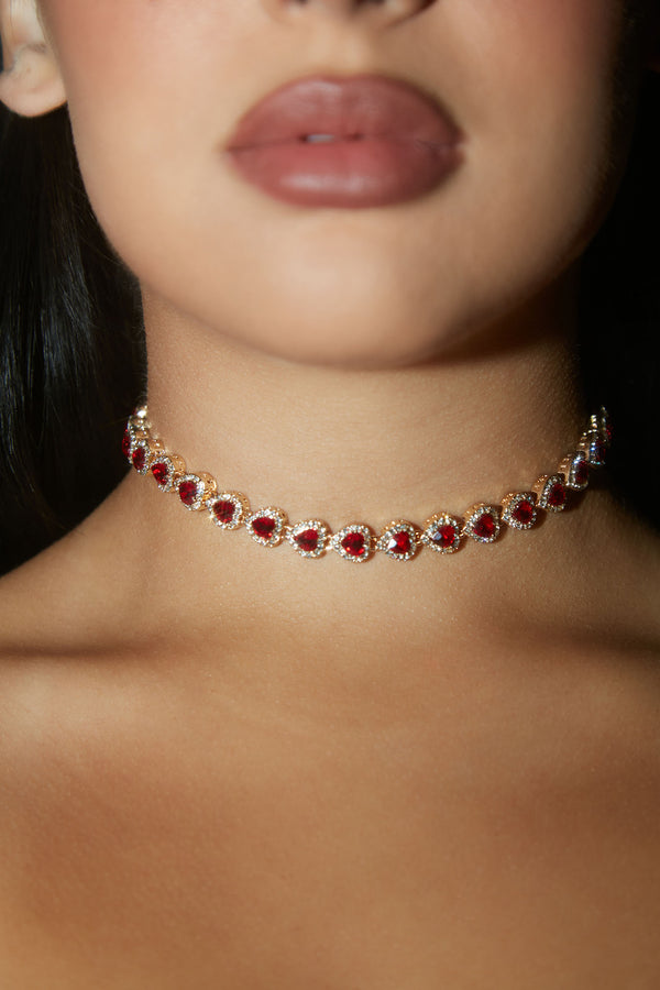 Fashion Nova Loving On You Choker - Red