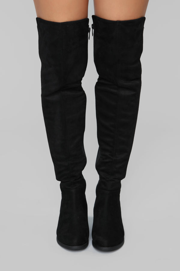 Fashion Nova Marja Over The Knee Boot - Black