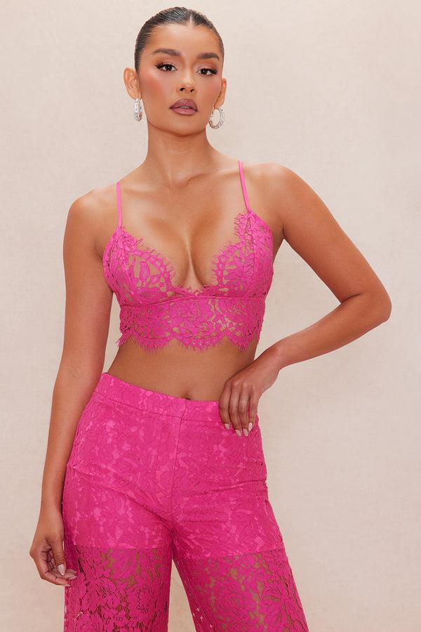 Fashion Nova Maya Lace Bralette - Pink