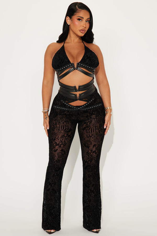 Fashion Nova Melania Mesh Jumpsuit - Black