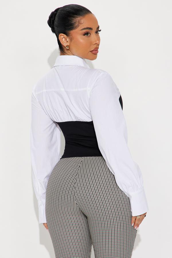 Fashion Nova Mixing Things Up Top - White/Black