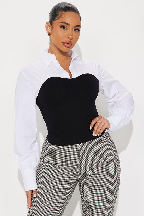 Fashion Nova Mixing Things Up Top - White/Black