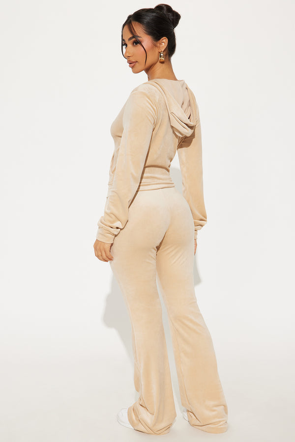 Fashion Nova My Go To Velour Pant Set - Taupe