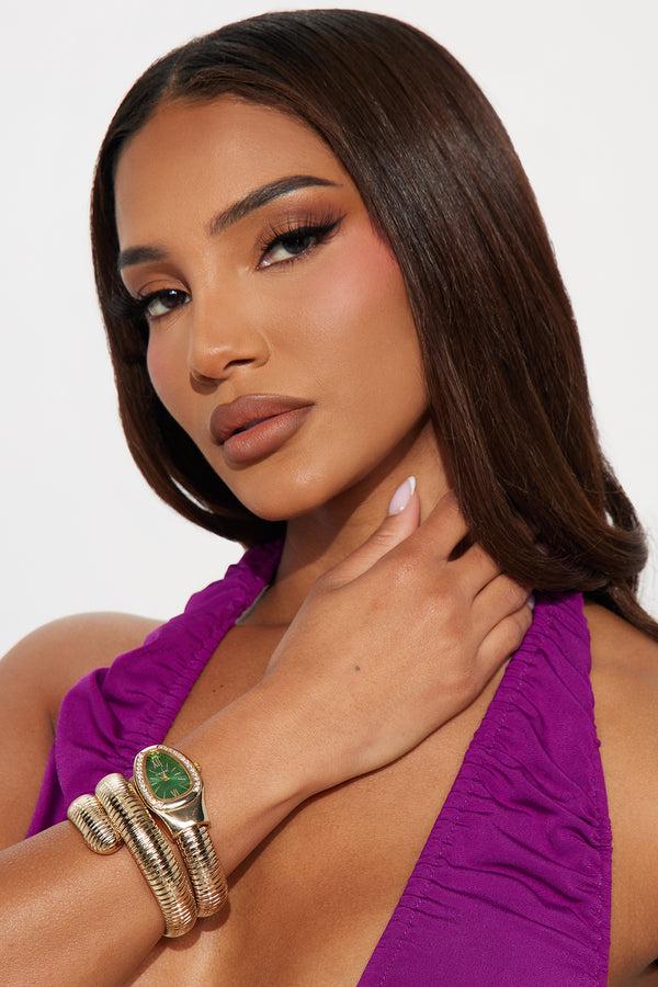 Fashion Nova Not So Sneaky Watch - Gold/Green