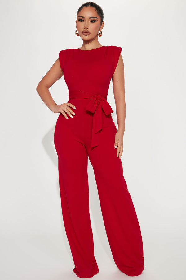 Fashion Nova On Point Jumpsuit - Red