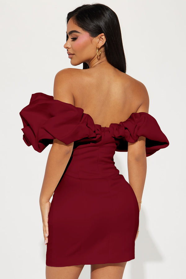 Fashion Nova Parisian Nights Mini Dress - Wine