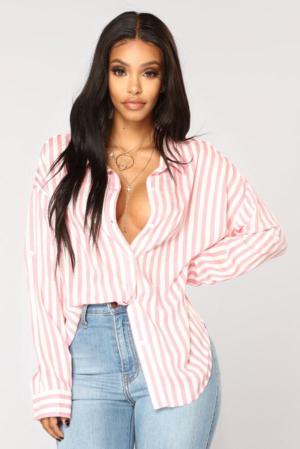 Fashion Nova Playin' Games Long Sleeve Top - Pink