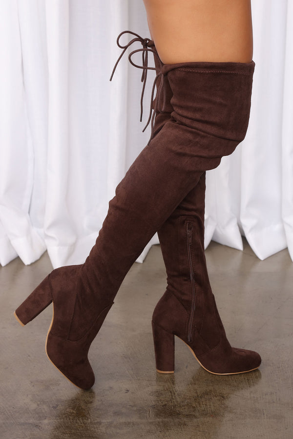 Fashion Nova Pretty In Thigh High Boots - Chocolate