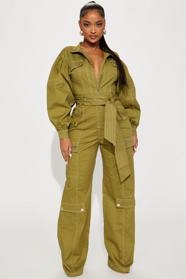 Fashion Nova Prove You Wrong Jumpsuit - Olive