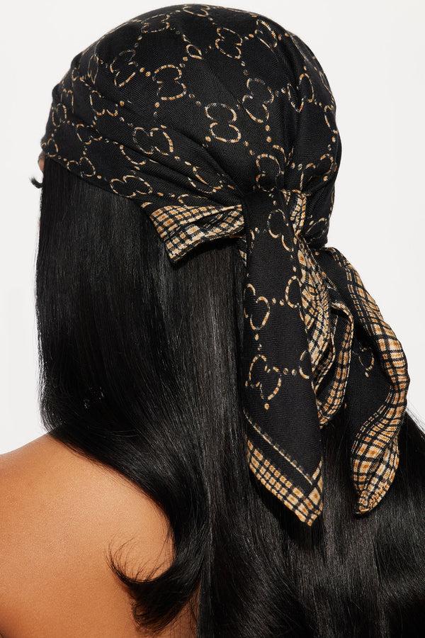 Fashion Nova Rain Or Shine Head Scarf - Black/combo