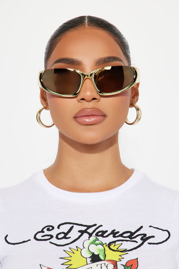 Fashion Nova Rave About It Sunglasses - Gold