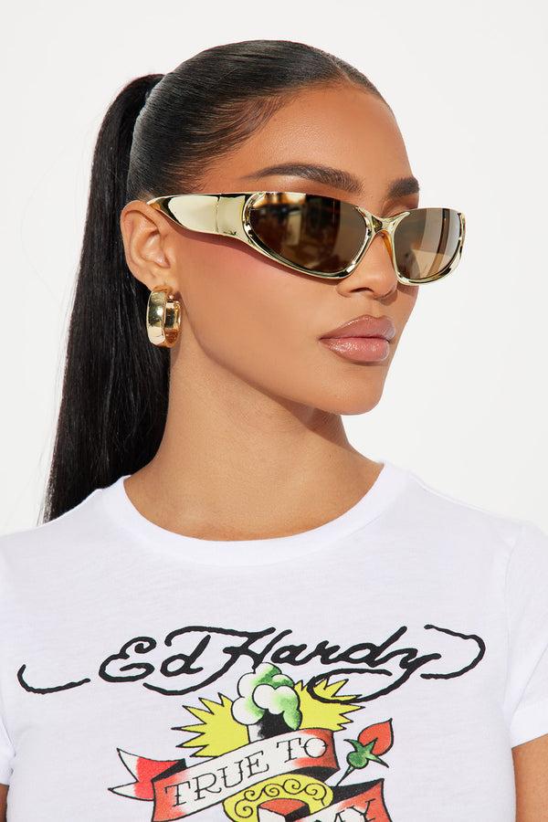 Fashion Nova Rave About It Sunglasses - Gold