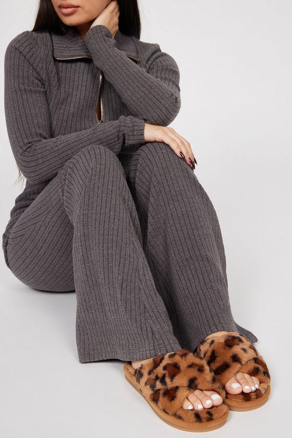 Fashion Nova Ready To Be Comfy Slippers - Leopard