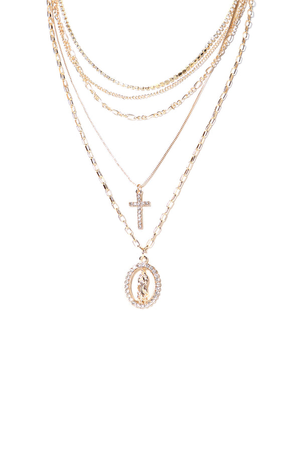 Fashion Nova Rise Above Necklace - Gold