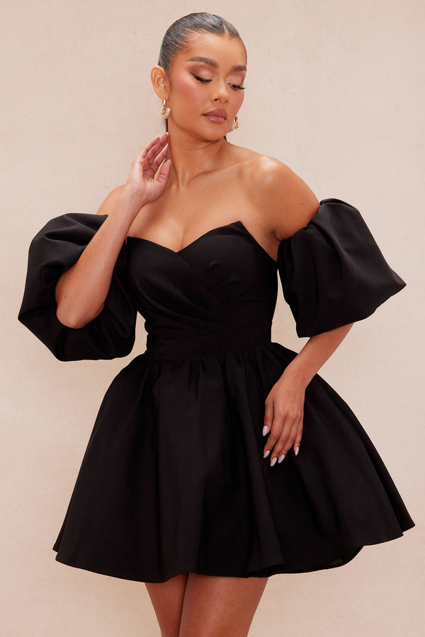 Fashion Nova Sara Poplin Mini Dress - Black