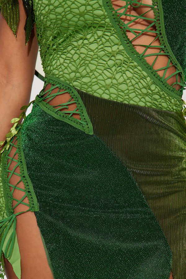 Fashion Nova Sassy Fairy 2 Piece Costume Set - Green