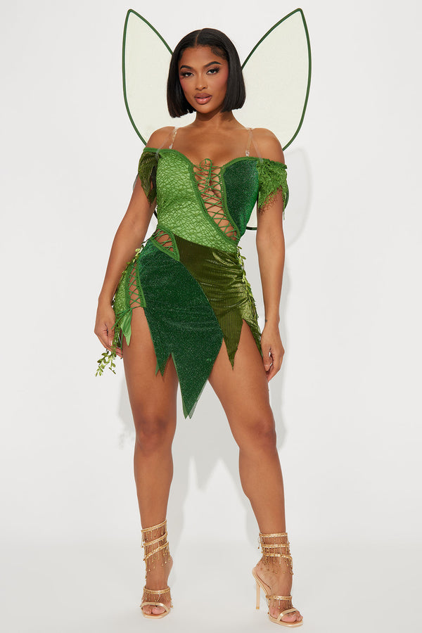 Fashion Nova Sassy Fairy 2 Piece Costume Set - Green