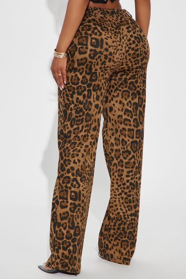 Fashion Nova Sneaking Out Leopard Pant - Brown/combo