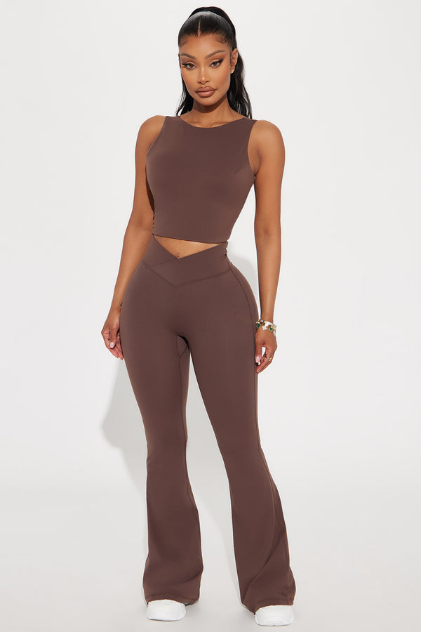 Fashion Nova Soft Era Active Yoga Pant - Chocolate