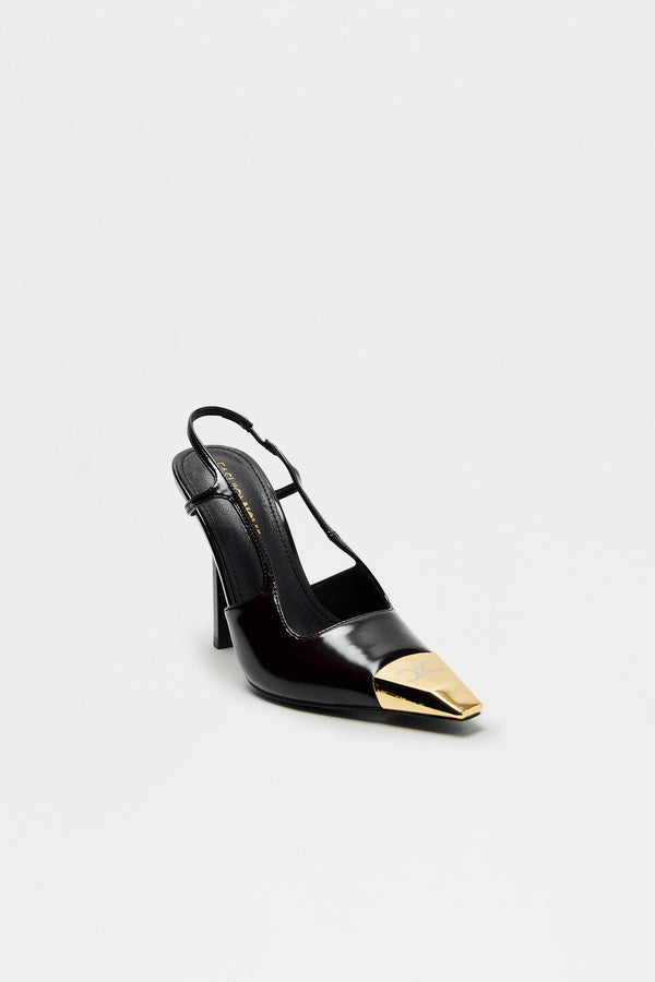 Fashion Nova Stamp It Slingback Pumps - Black