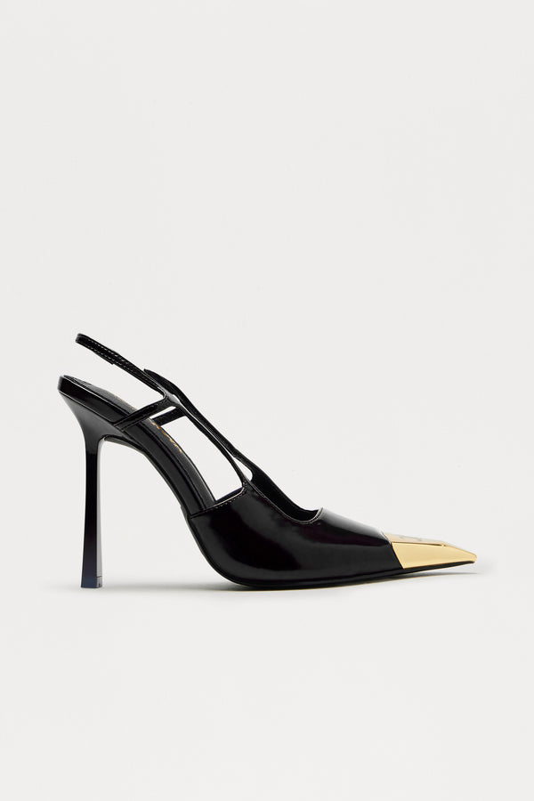 Fashion Nova Stamp It Slingback Pumps - Black