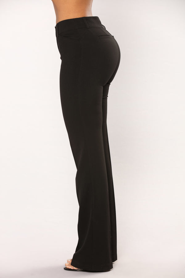 Fashion Nova Tasha Dressy High Rise Pants - Black